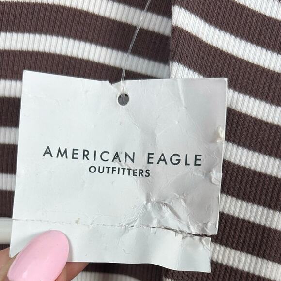 American Eagle Outfitters Striped Brown Tank size S NWT - Picture 3 of 8